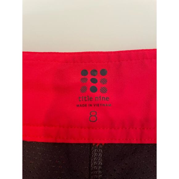 Title Nine Red Tennis Skort Size 8 Back Zipper Pockets - Picture 4 of 6